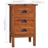 Bedside Cabinet 40x35x60 cm Solid Teak Wood - Extra Image