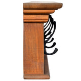 Wall Mounted Coat Rack 100x10x20 cm Solid Teak Wood - Side View