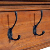 Wall Mounted Coat Rack 100x10x20 cm Solid Teak Wood - Rear View
