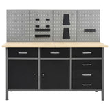 Workbench with Four Wall Panels - Front View