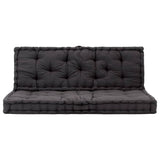 Pallet Floor Cushions 2 pcs Cotton Black - Front View
