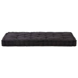 Pallet Floor Cushions 2 pcs Cotton Black - Close-Up Angle