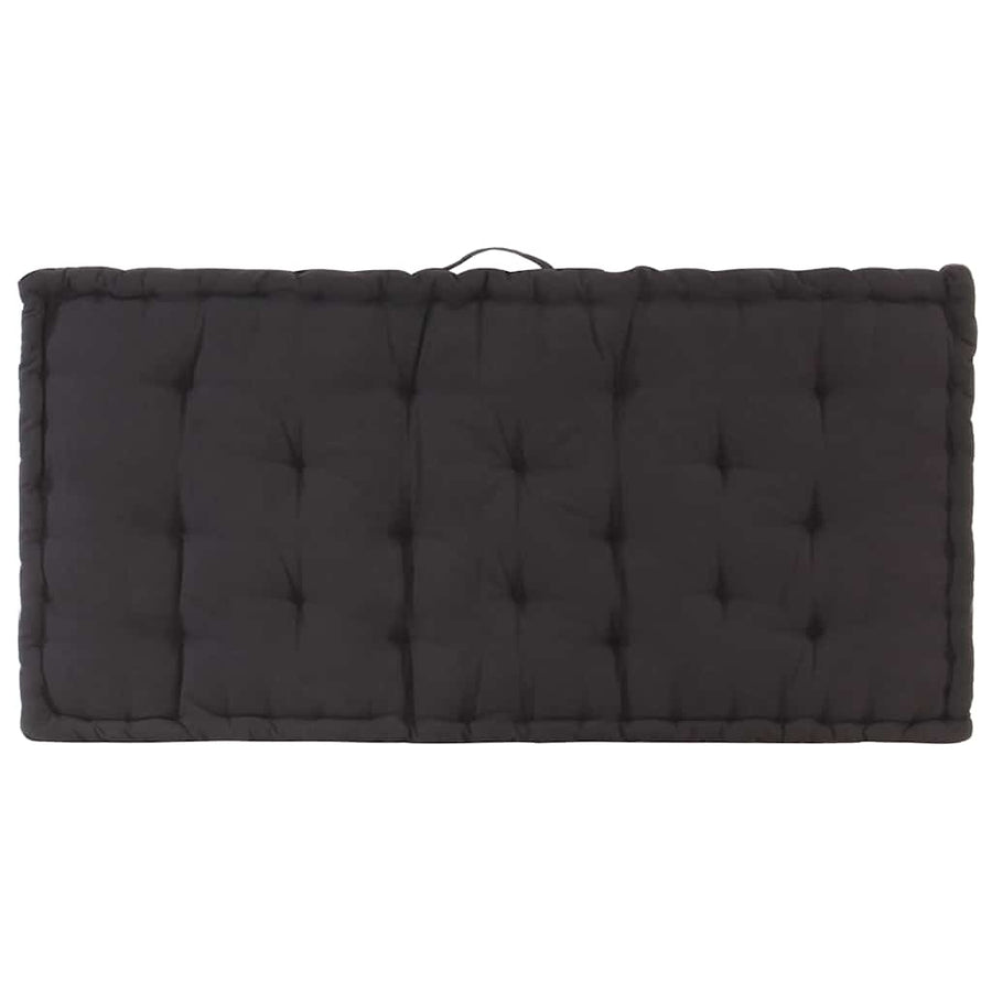 Pallet Floor Cushions 2 pcs Cotton Black