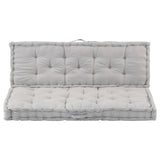 Pallet Floor Cushions 2 pcs Cotton Grey - Front View