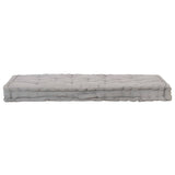 Pallet Floor Cushions 2 pcs Cotton Grey - Close-Up Angle