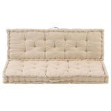 Pallet Floor Cushions 2 pcs Cotton Beige - Front View