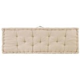 Pallet Floor Cushions 2 pcs Cotton Beige - 45-Degree Angle