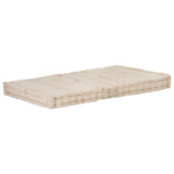 Pallet Floor Cushions 2 pcs Cotton Beige - Rear View