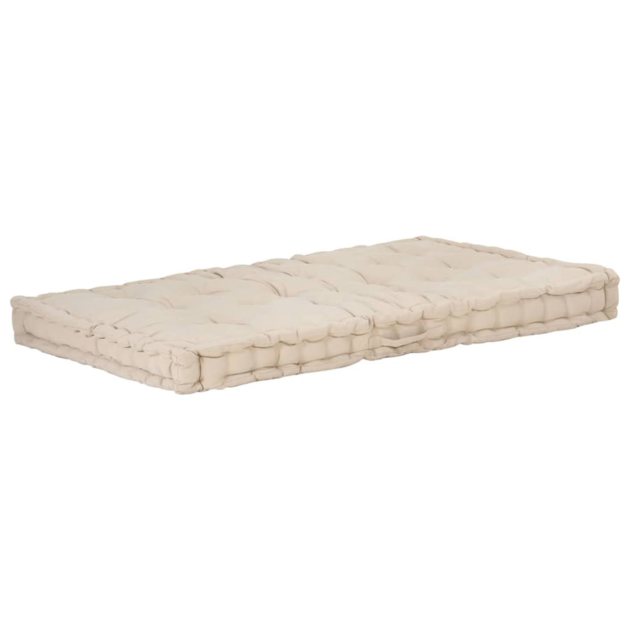 Pallet Floor Cushions 2 pcs Cotton Beige