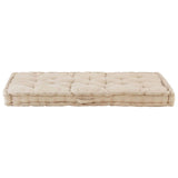 Pallet Floor Cushions 2 pcs Cotton Beige - Close-Up Angle
