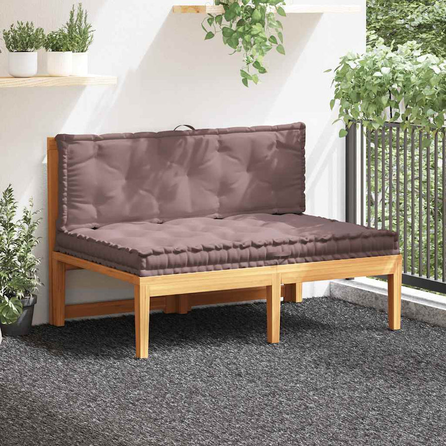Pallet Floor Cushions 2 pcs Cotton Taupe