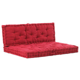 Pallet Floor Cushions 2 pcs Cotton Burgundy - Front View