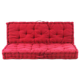 Pallet Floor Cushions 2 pcs Cotton Burgundy - Side View