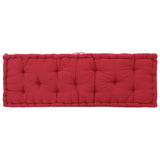 Pallet Floor Cushions 2 pcs Cotton Burgundy - Rear View