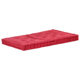 Pallet Floor Cushions 2 pcs Cotton Burgundy - Close-Up Angle