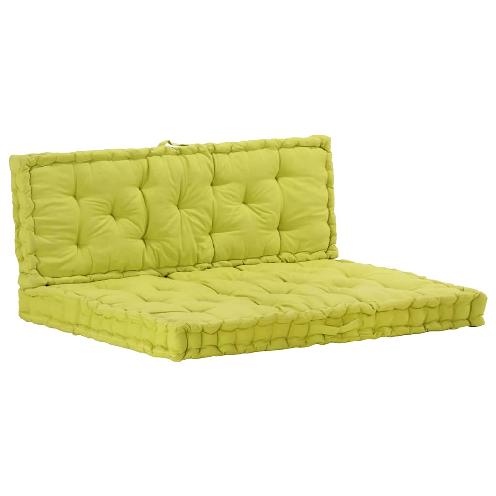 Pallet Floor Cushions 2 pcs Cotton Green