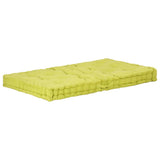 Pallet Floor Cushions 2 pcs Cotton Green - Close-Up Angle