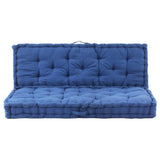 Pallet Floor Cushions 2 pcs Cotton Light Blue - Front View