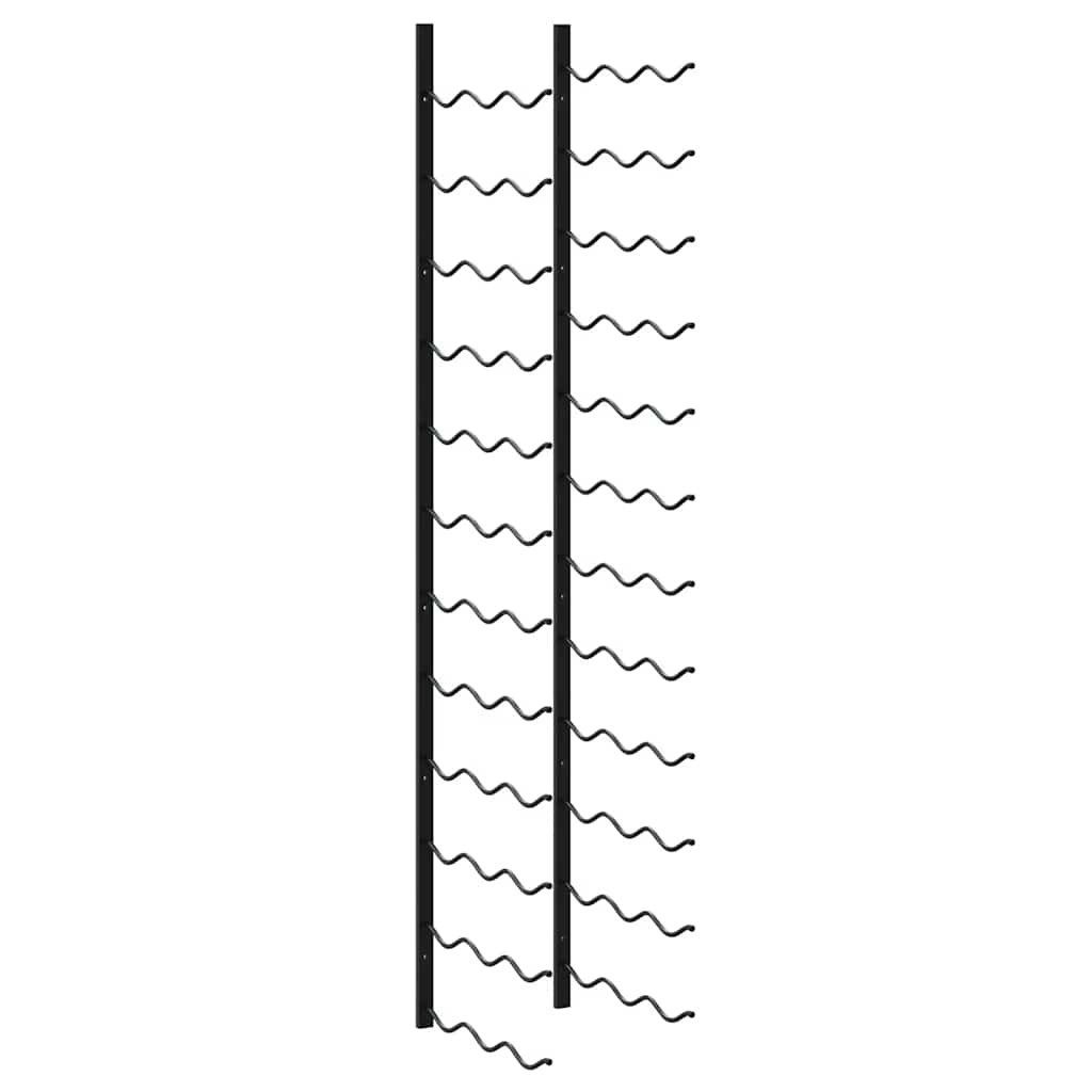 Wall-mounted Wine Rack for 36 Bottles Black Iron