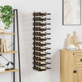 Wall-mounted Wine Rack for 36 Bottles Black Iron - Side View