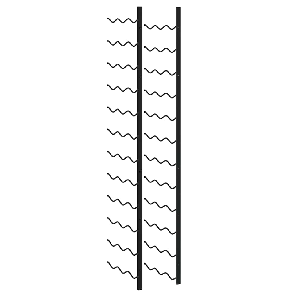 Wall-mounted Wine Rack for 36 Bottles Black Iron