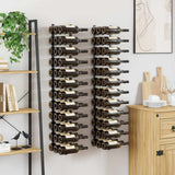 Wall-mounted Wine Racks for 72 Bottles 2 pcs Black Iron - Side View