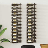 Wall-mounted Wine Racks for 72 Bottles 2 pcs Black Iron