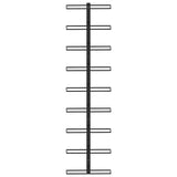 Wall-mounted Wine Rack for 9 Bottles Black Iron - Front View