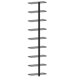 Wall-mounted Wine Rack for 9 Bottles Black Iron