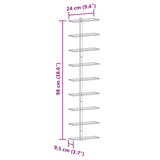 Wall-mounted Wine Rack for 9 Bottles Black Iron - Low Angle
