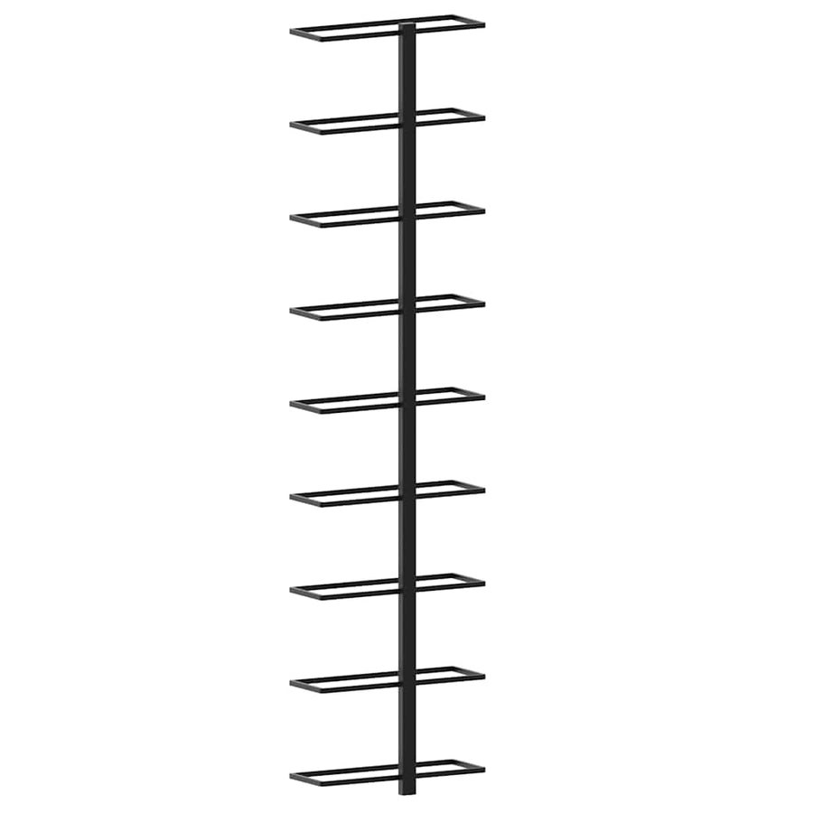 Wall-mounted Wine Racks for 18 Bottles 2 pcs Black Iron