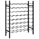 Wine Rack for 48 Bottles Black Metal - Front View