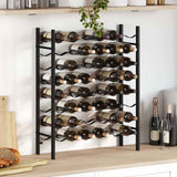 Wine Rack for 48 Bottles Black Metal - Side View