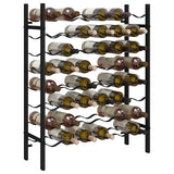 Wine Rack for 48 Bottles Black Metal - Top-Down View