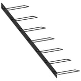 Wall-mounted Wine Rack for 7 Bottles Black Metal - Front View