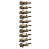 Wall-mounted Wine Rack for 10 Bottles Black Metal