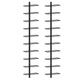 Wall-mounted Wine Racks for 20 Bottles 2 pcs Black Metal