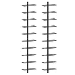 Wall-mounted Wine Racks for 20 Bottles 2 pcs Black Metal