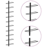 Wall-mounted Wine Racks for 20 Bottles 2 pcs Black Metal