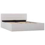 Hydraulic Storage Bed Frame without Mattress White 137x187cm