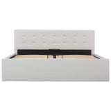 Hydraulic Storage Bed Frame without Mattress White 137x187cm