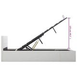 Hydraulic Storage Bed Frame without Mattress White 137x187cm