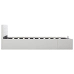 Hydraulic Storage Bed Frame without Mattress White 137x187cm