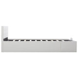 Hydraulic Storage Bed Frame without Mattress White 137x187cm - Side View