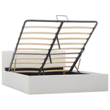 Hydraulic Storage Bed Frame without Mattress White 137x187cm - 45-Degree Angle