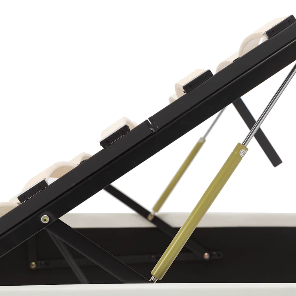 Hydraulic Storage Bed Frame without Mattress White 137x187cm