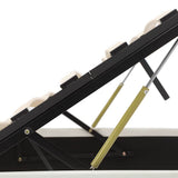 Hydraulic Storage Bed Frame without Mattress White 137x187cm