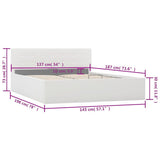 Hydraulic Storage Bed Frame without Mattress White 137x187cm - Extra Image