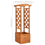 Trellis Planter with Arch 49x39x130 cm Firwood - 45-Degree Angle