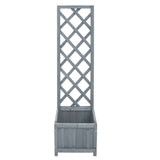 Trellis Planter 40x30x135 cm Solid Firwood - Front View